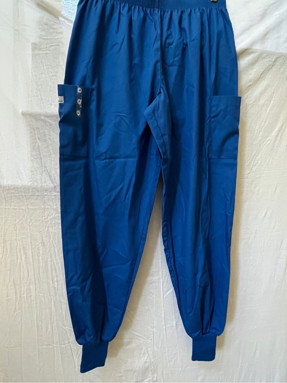Women's Cropped Elastic-Waist Utility Pants in Royal Blue